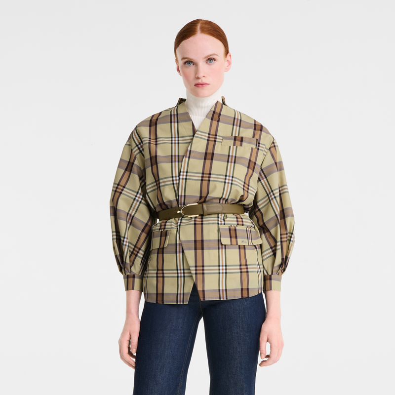 和服式夹克 , 开心果绿 - 科技塔夫绸  - 查看 4 5