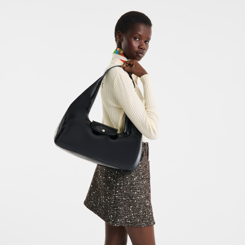 Le Pliage Xtra L Shoulder bag , Black - Leather  - View 5 of  5