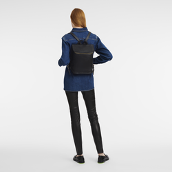 Le Foulonné Backpack , Black - Leather