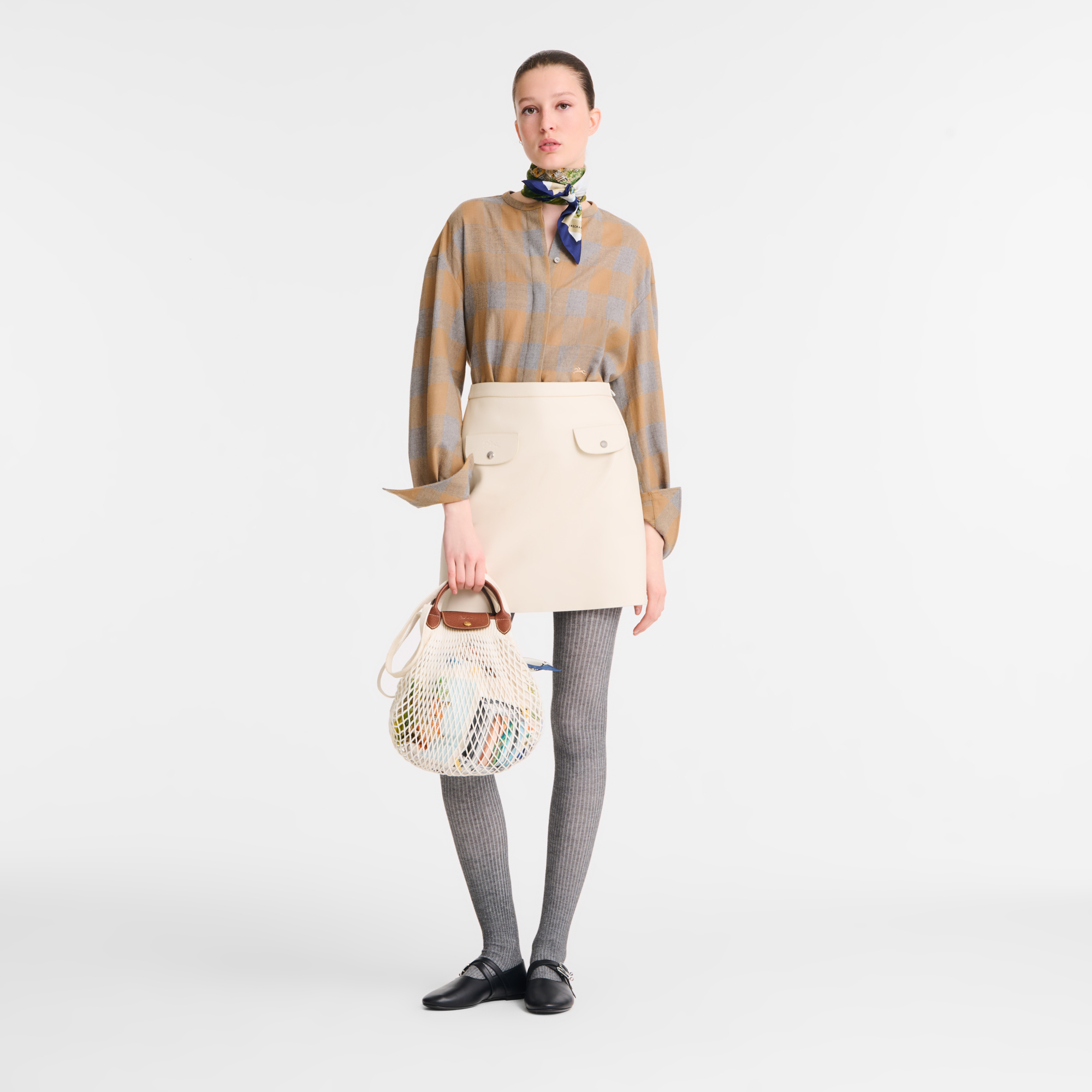 Le Pliage Filet Mesh bag L, Ecru