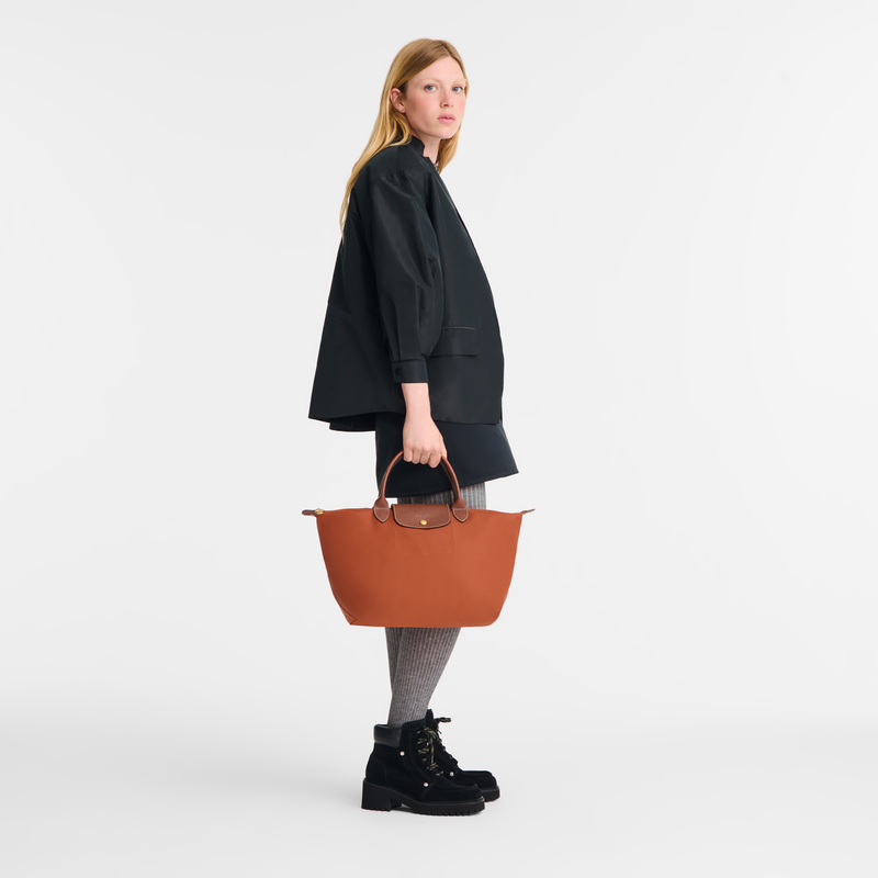 Le Pliage Original M Handbag , Brick - Recycled canvas  - View 2 of  7