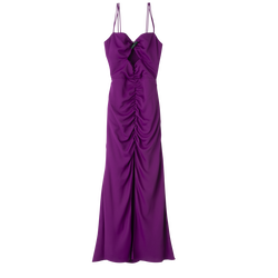 中长款连衣裙 , 紫色 - 绉纱