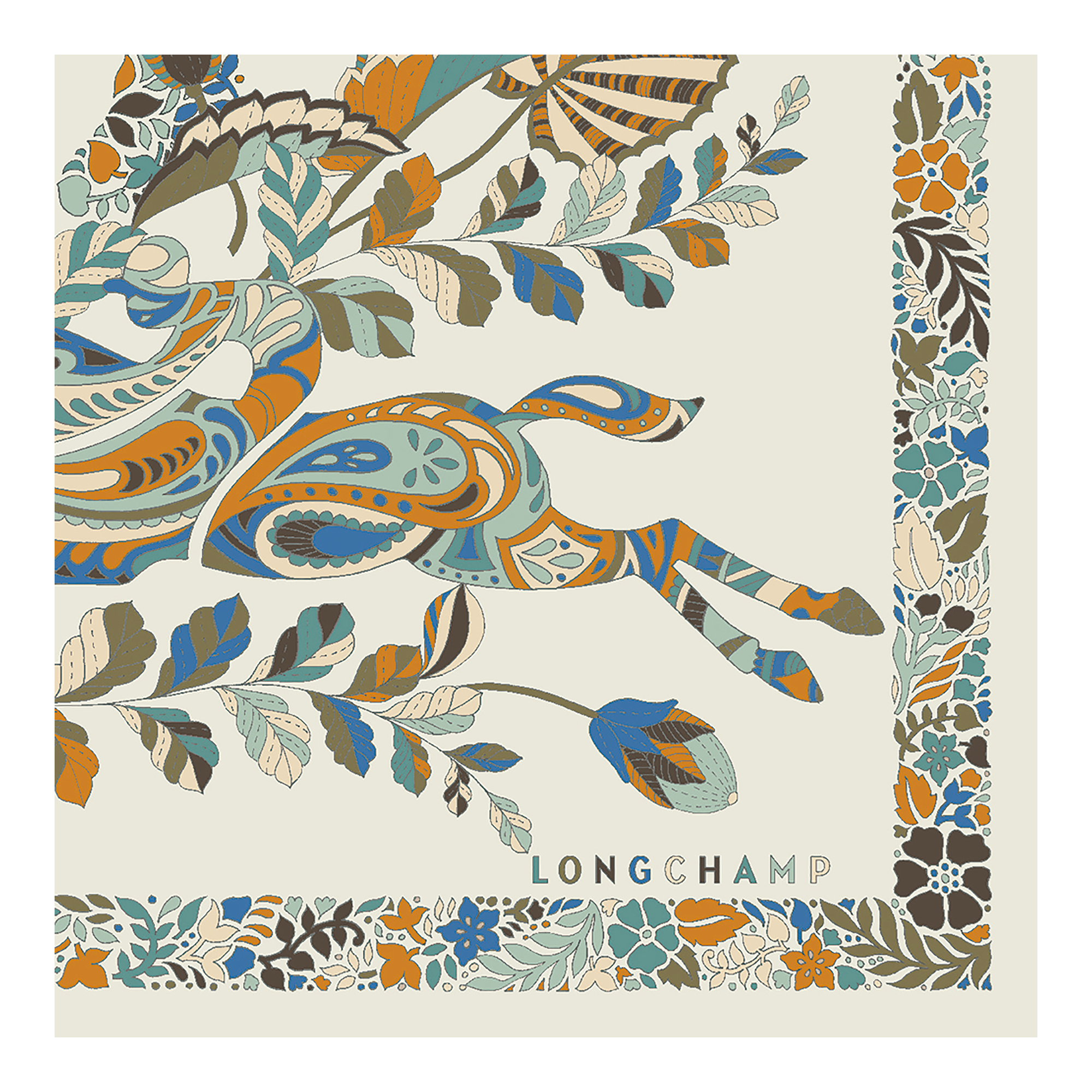For&ecirc;t Longchamp Silk scarf 50, Paper