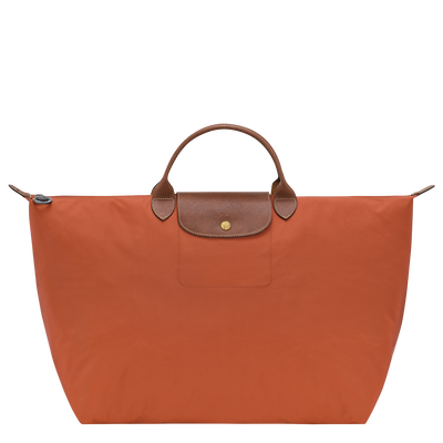 Le Pliage Original L 旅行包 , 砖红色 - 再生帆布