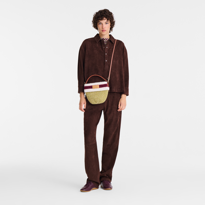 Le Pliage Collection S 斜挎包 , 开心果绿/勃艮第色 - 帆布