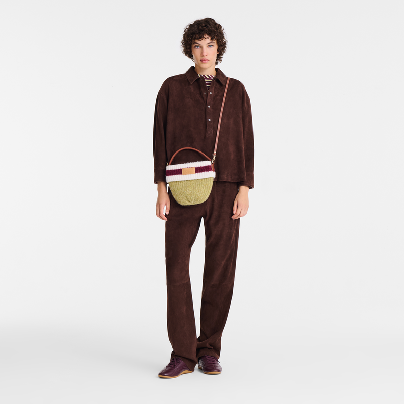 Le Pliage Collection S 斜挎包 , 开心果绿/勃艮第色 - 帆布  - 查看 1 2