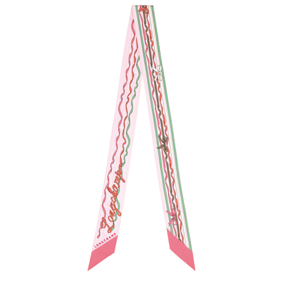 Rubans Longchamp 细丝带 , 虾粉色 - 真丝