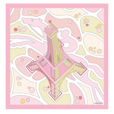 马术之塔 丝巾 70 , 芭蕾粉 - 真丝