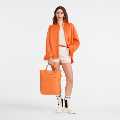 Le Pliage Green M 托特包 , 橙色 - 帆布