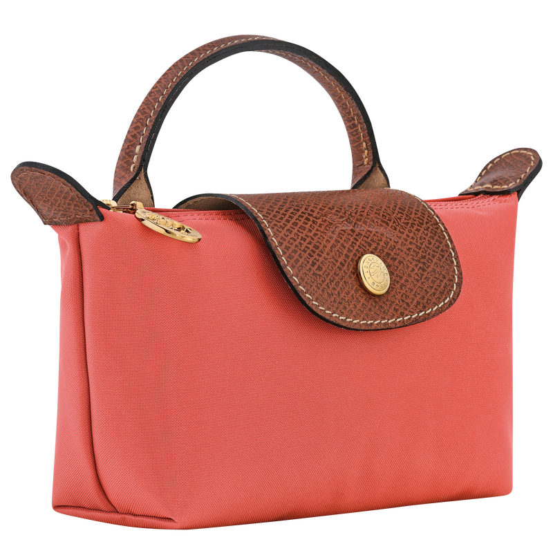 Le Pliage Original Pouch with handle , Strawberry - Recycled canvas  - View 2 of  5