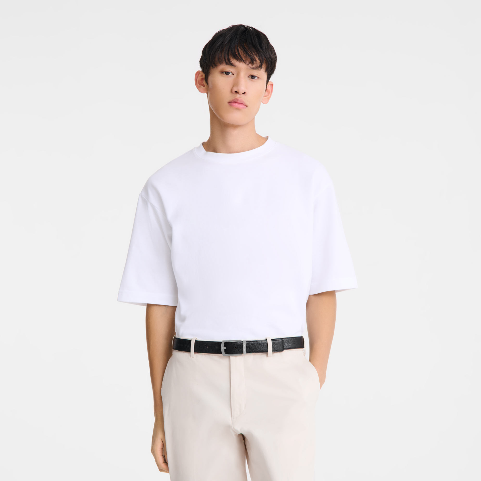 男士皮带, 黑色/淡红褐色 - 查看 2
        4 - 放大 Le Foulonné 系列 男士皮带, 黑色/淡红褐色