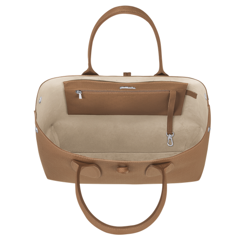 Roseau L Tote bag , Natural - Leather - View 6 of  6