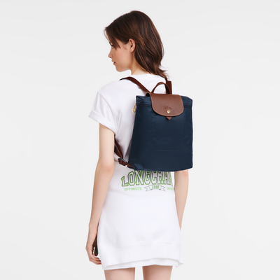 Le Pliage Original M 双肩背包 , 海军蓝色 - 再生帆布