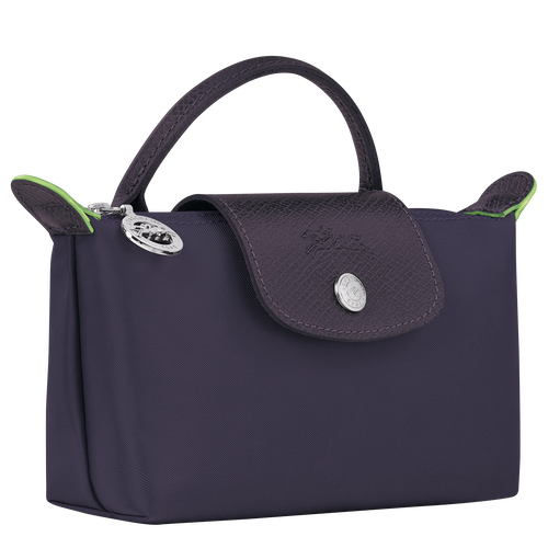 Le Pliage Green Pouch with handle , Bilberry - Recycled canvas - View 3 of  6