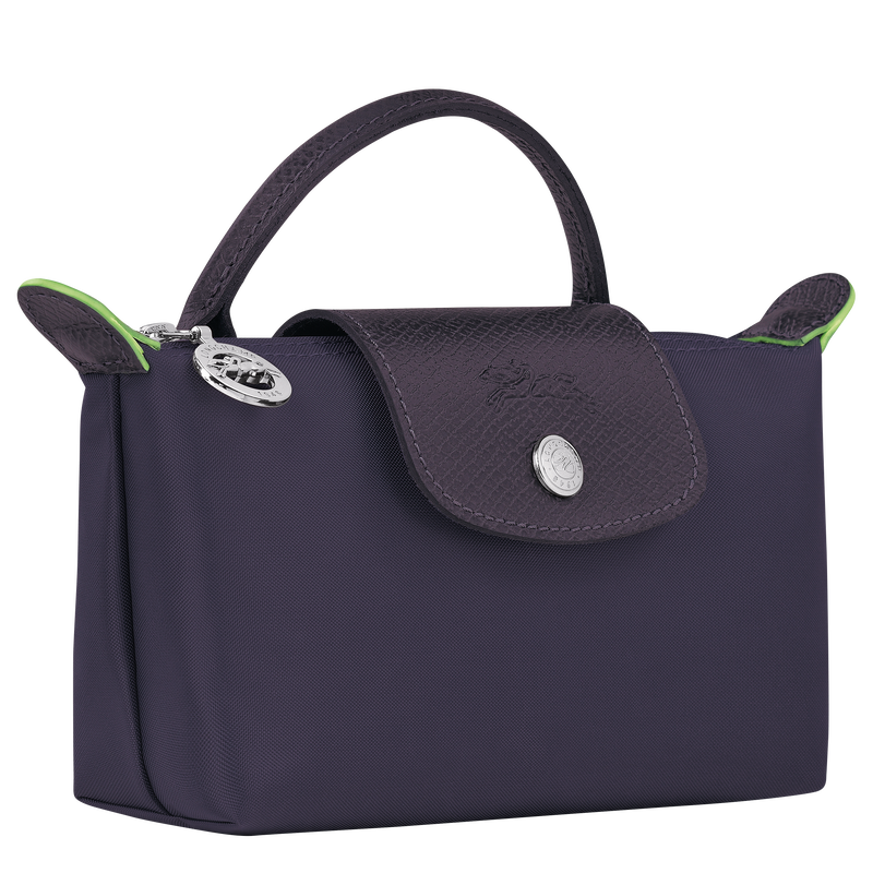 Le Pliage Green Pouch with handle , Bilberry - Recycled canvas  - View 3 of  6