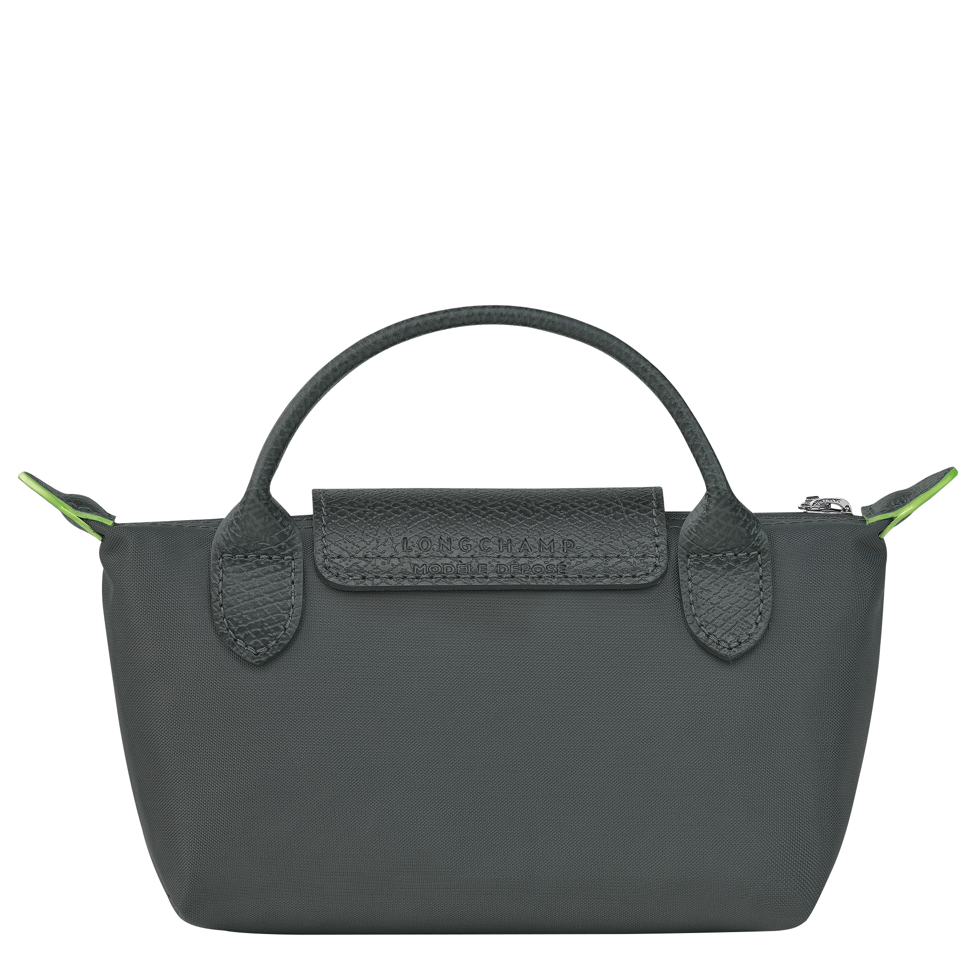 Le Pliage Green Pouch with handle, Graphite