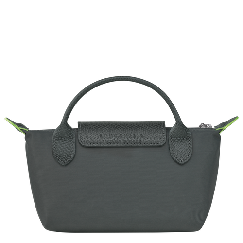 Le Pliage Green Pouch with handle , Graphite - Recycled canvas - View 4 of  6