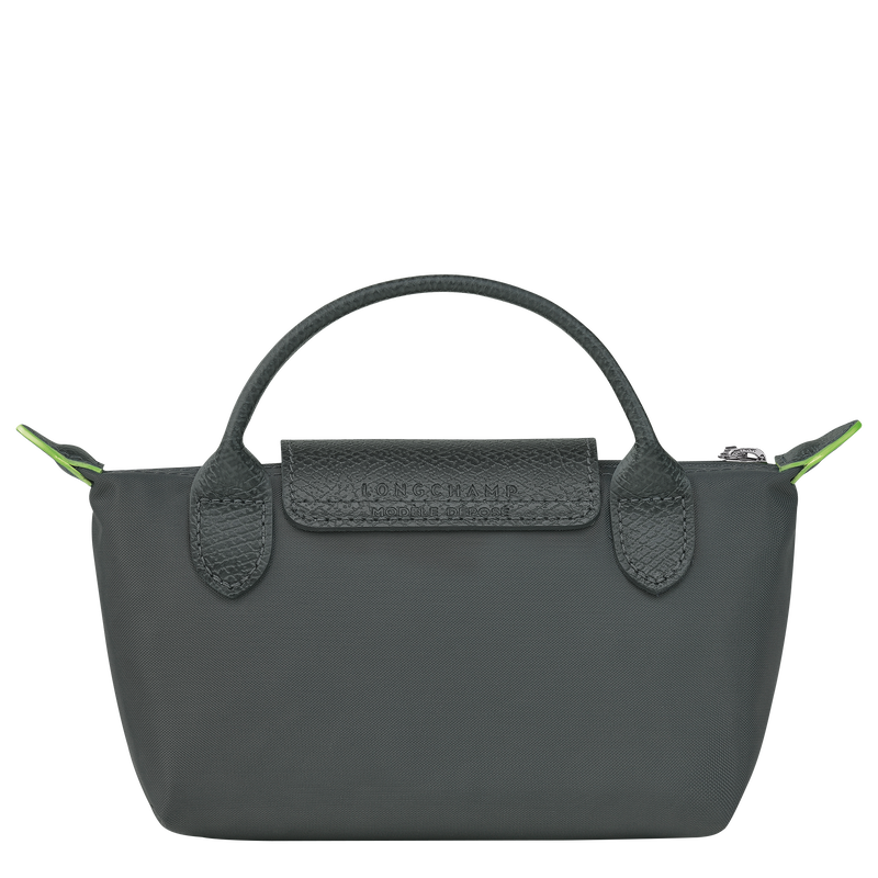 Le Pliage Green Pouch with handle , Graphite - Recycled canvas  - View 4 of  6