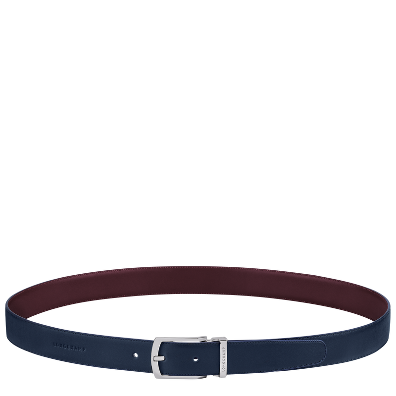 Delta Box Men's belt , Navy/Burgundy - Leather  - View 1 of  5