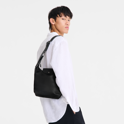 Le Pliage Xtra M 肩背包 , 黑色 - 皮革