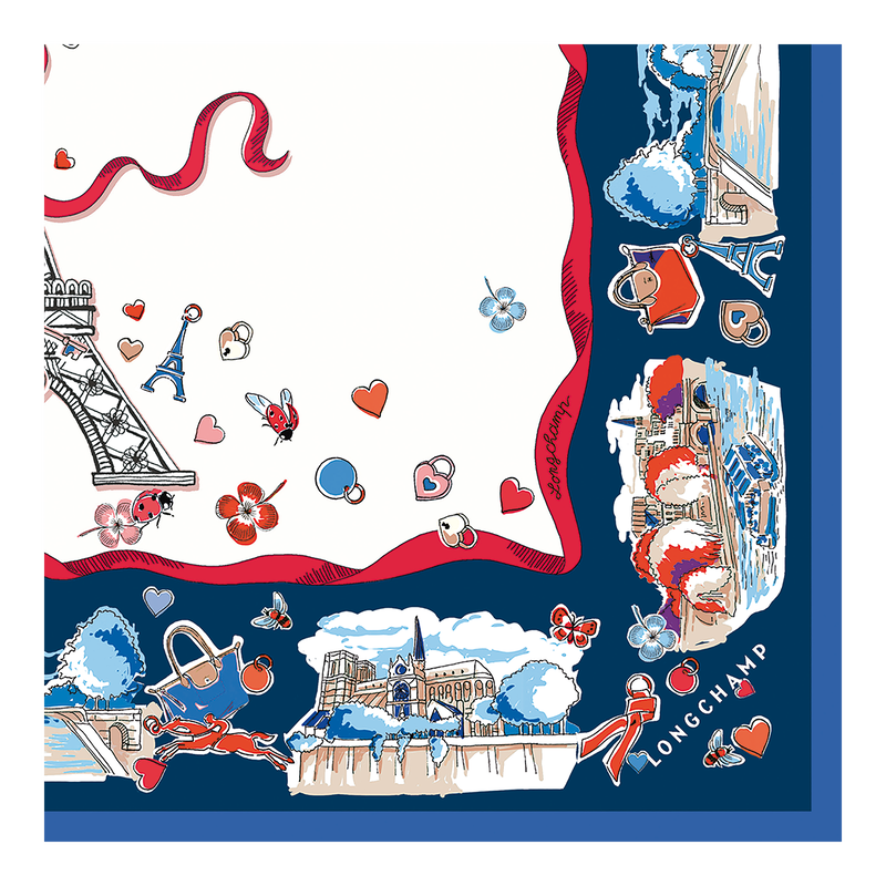 Tour Enchant&eacute;e 丝巾 50 , 象牙白 - 真丝  - 查看 3 3