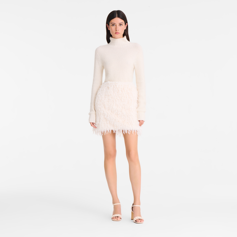 半身裙 , 象牙色 - 环保皮草  - 查看 2 4