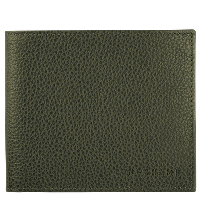 Le Foulonné Wallet , Khaki - Leather