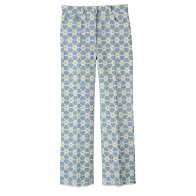 null Embroidered denim trousers, Sky Blue