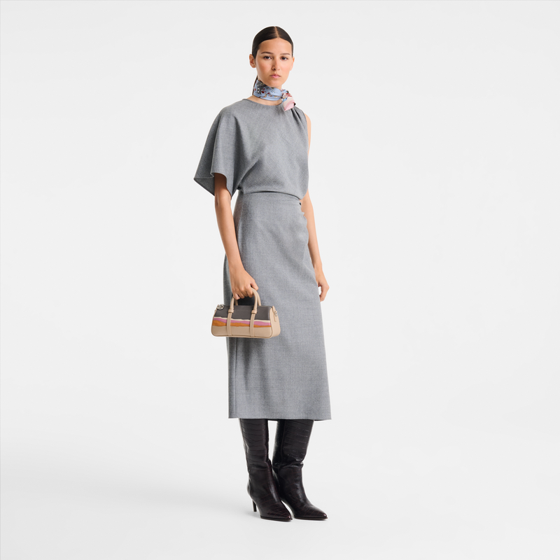 Caroline H&eacute;lain x Longchamp S Handbag , Beige - Leather  - View 2 of  4