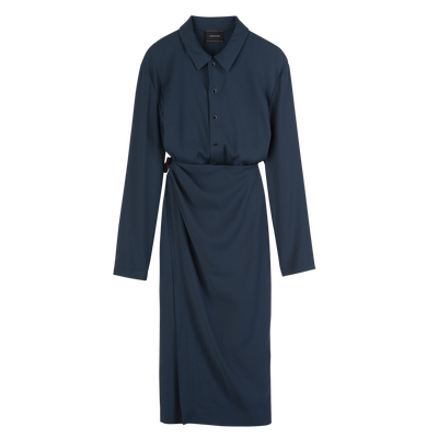 连衣裙 , 墨蓝色 - 绉纱