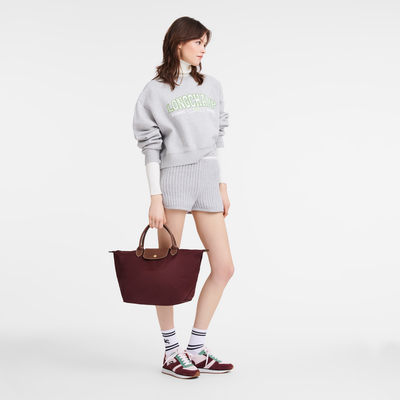 Le Pliage Original M 手提包 , 勃艮第色 - 再生帆布