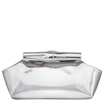 Le Roseau S Pouch , Silver - Leather