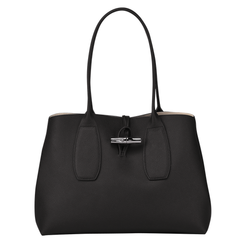 Roseau L Tote bag , Black - Leather - View 1 of  6