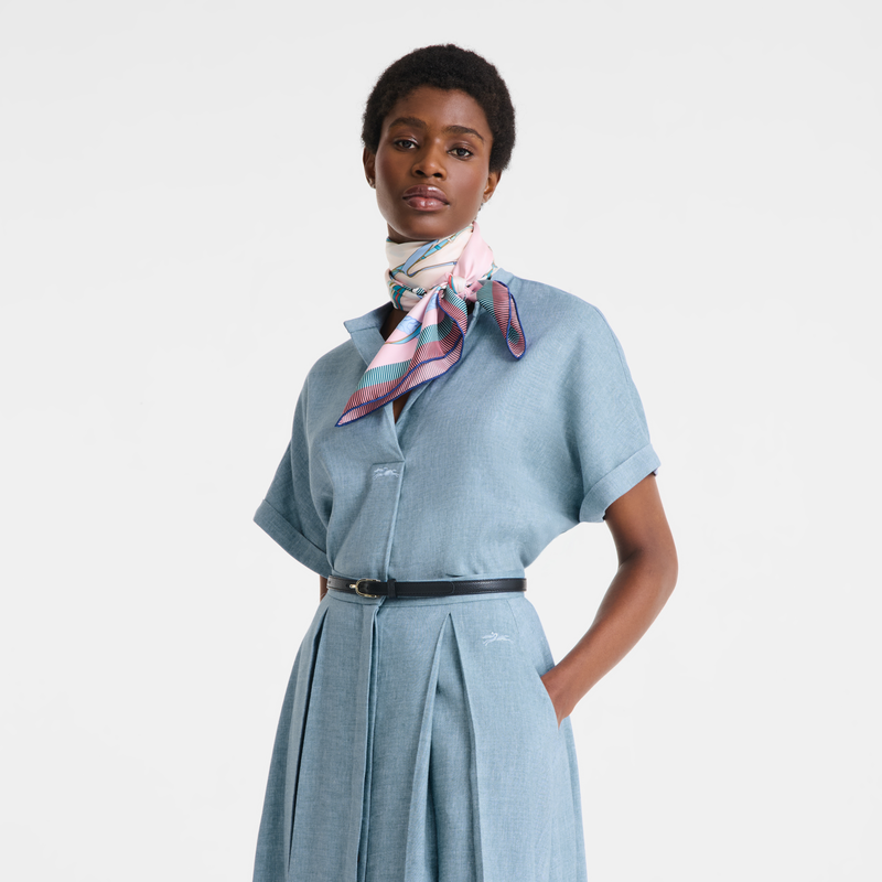 风驰电掣 丝巾 90 , 虾粉色 - 真丝  - 查看 2 2