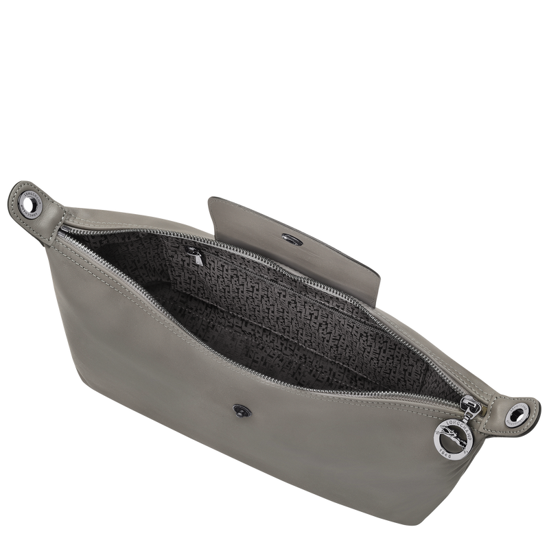 Le Pliage Xtra M Hobo 袋 , 斑鸠灰 - 皮革  - 查看 5 6