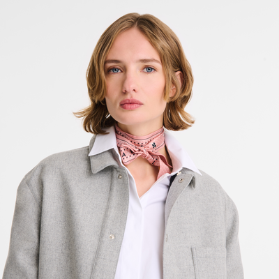 细丝带 , 茶粉色 - 真丝