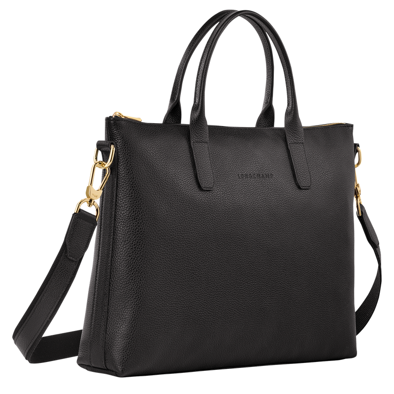 Le Foulonn&eacute; S Briefcase , Black - Leather  - View 3 of  5