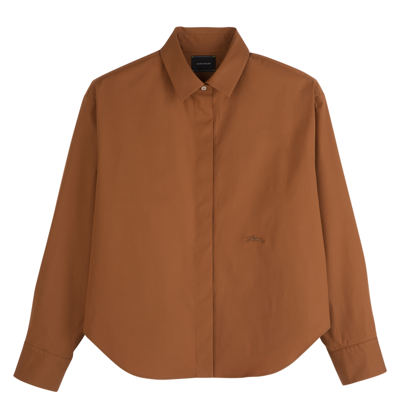 衬衫 , 腰果棕 - 府绸  - 查看 1 5