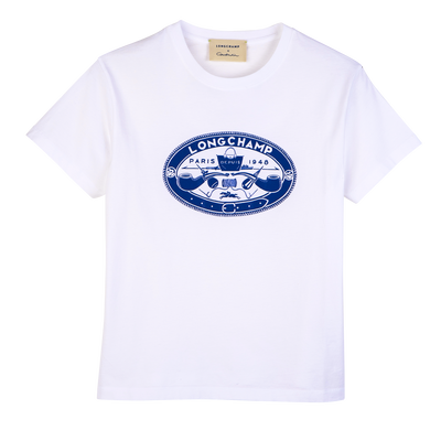 T-shirt , 白色 - 印花平纹针织布
