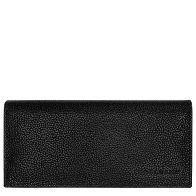 Le Foulonn&eacute; Long continental wallet , Black - Leather