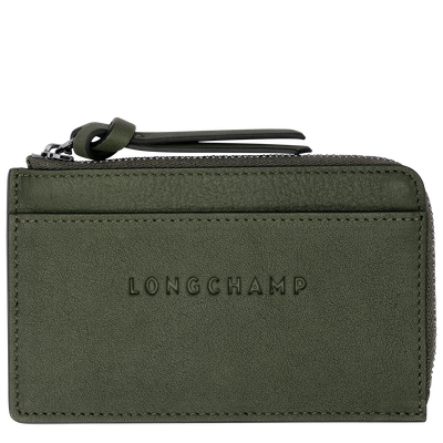 Longchamp 3D Card holder , Khaki - Leather