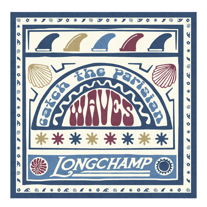 Catch The Parisian Wave（逐浪巴黎） 丝巾 50 , 勃艮第色 - 真丝  - 查看 1 2