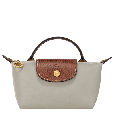 Le Pliage Original Pouch with handle , Pebble - Recycled canvas