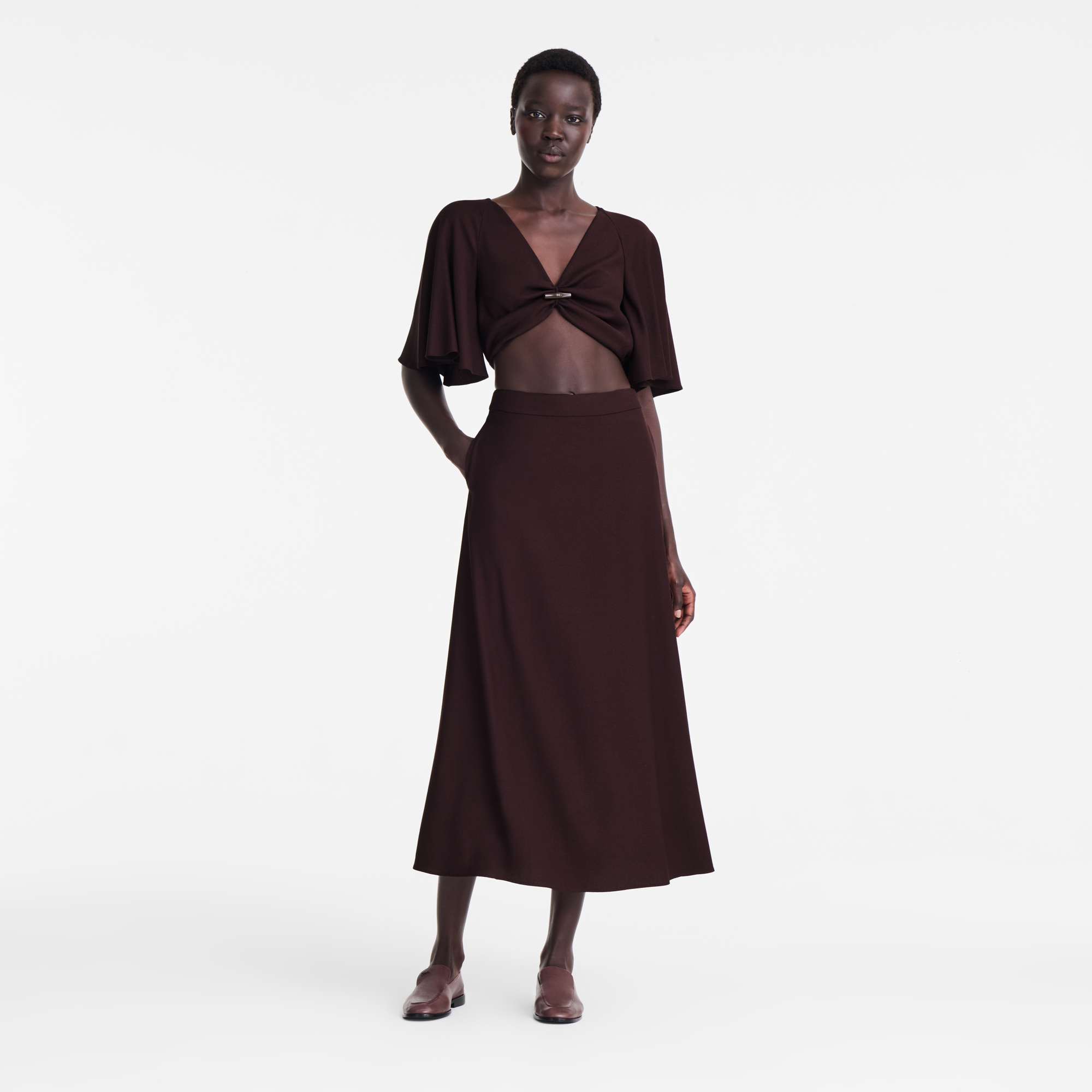 null Midi skirt, Burgundy