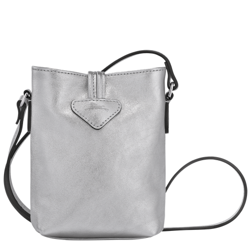 Roseau XS Crossbody bag , Silver - Leather - View 4 of  5