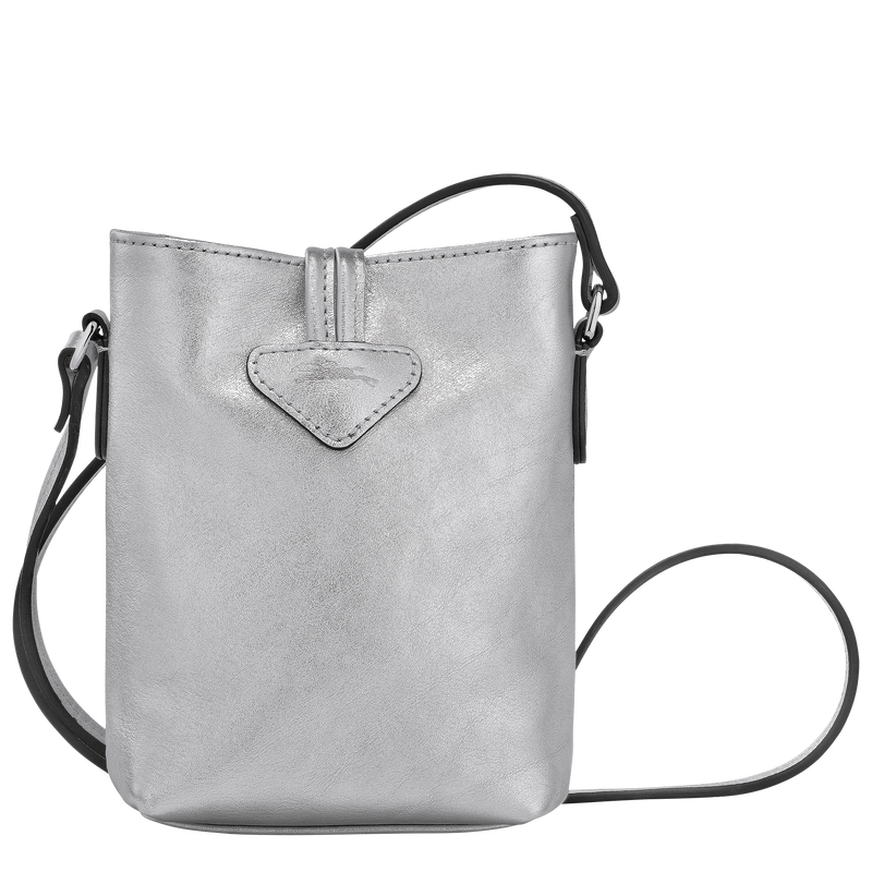 Roseau XS Crossbody bag , Silver - Leather  - View 4 of  5