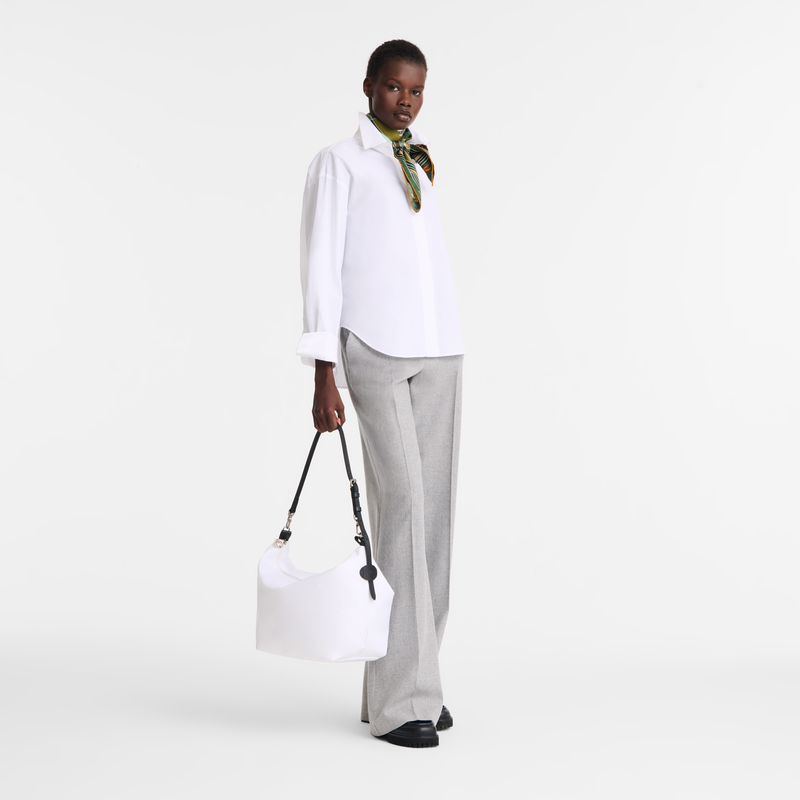Le Slouchy M Hobo bag , White - Canvas  - View 2 of  2