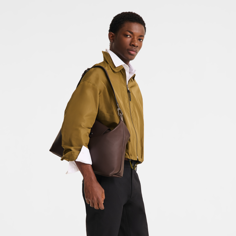 Le Pliage Xtra XL Hobo 袋 , 摩卡色 - 皮革  - 查看 7 7