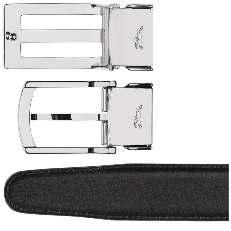 Delta Box Men's belt , Black/Navy - Leather  - View 4 of  5