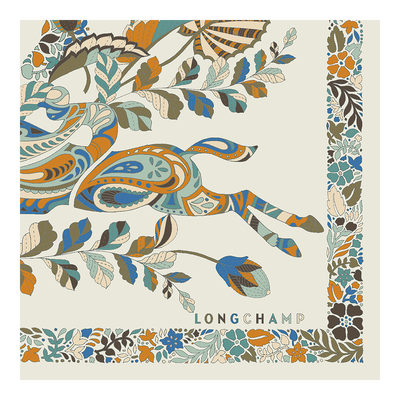 Longchamp森林 丝巾 50, 米白色